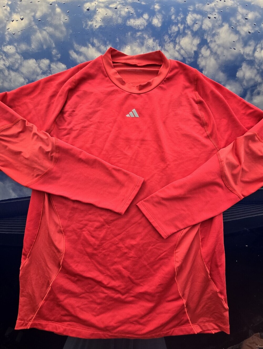 adidas Men's Red Long-Sleeve Performance Shirt